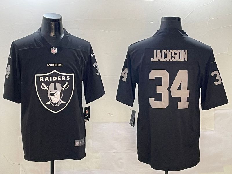 Men Oakland Raiders #34 Jackson Black 2024 Nike Limited NFL Jersey style 0115->youth nfl jersey->Youth Jersey